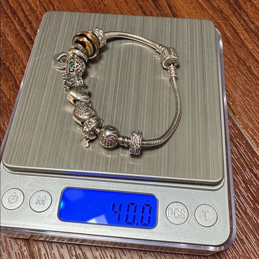 Pandora Charm Bracelet Sterling Silver with 10 charms - Picture 4 of 17